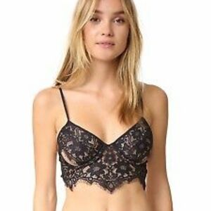 FOR LOVE & LEMONS Black Kate Underwire Bra Size S